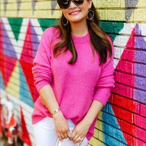Something Navy Pink Sweater Size S